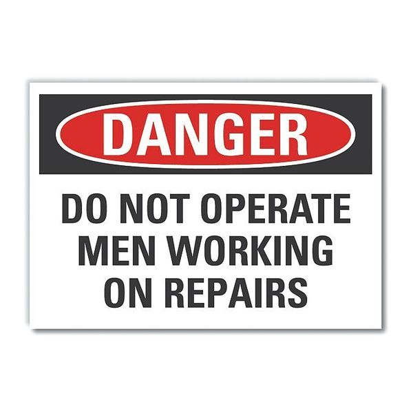 Machine & Operation Danger Label, 5 in Height, 7 in Width, Polyester, Horizontal Rectangle, English