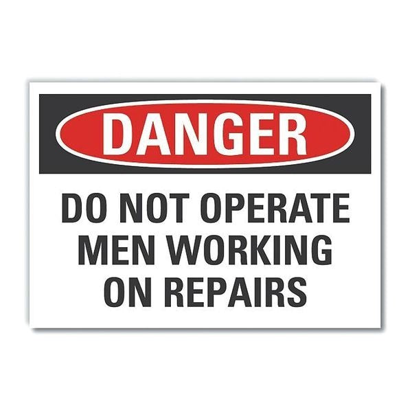 Machine & Operation Danger Reflective Label, 10 in Height, 14 in Width, Reflective Sheeting