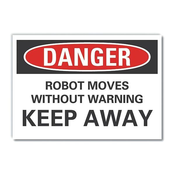 Danger Sign, 7 in Height, 10 in Width, Non-PVC Polymer, Vertical Rectangle, English