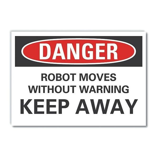 Danger Sign, 5 in Height, 7 in Width, Polyester, Horizontal Rectangle, English
