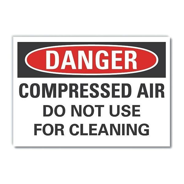 Danger Sign, 7 in H, 10 in W, Non-PVC Polymer, Vertical Rectangle, English, LCU4-0561-ED_10x7