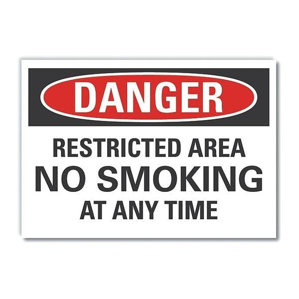 No Smoking Danger Reflective Label, 5 in H, 7 in W, Reflective Sheeting, English, LCU4-0572-RD_7X5