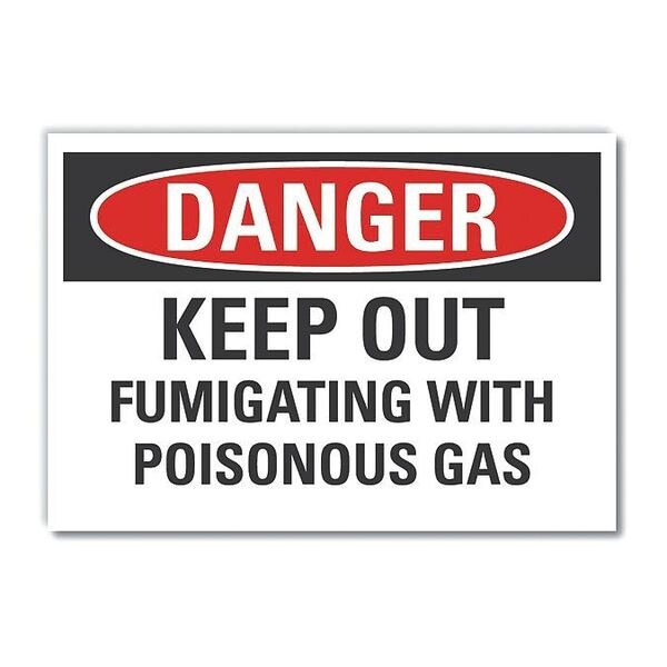 Danger Sign, 10 in H, 14 in W, Non-PVC Polymer, Horizontal Rectangle, English, LCU4-0564-ED_14x10