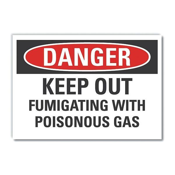 Poisonous Gas Danger Reflective Label, 7 in H, 10 in W, English, LCU4-0564-RD_10X7
