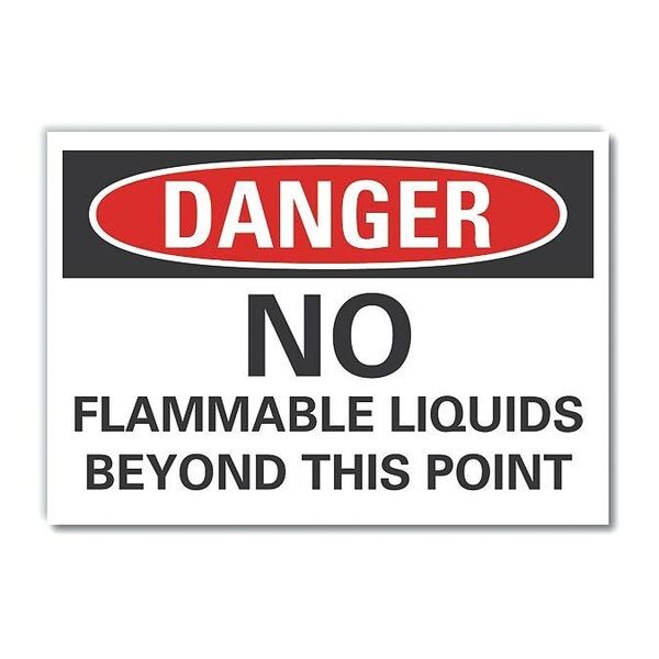 Flammable Material Danger Reflective Label, 10 in H, 14 in W, English, LCU4-0565-RD_14X10