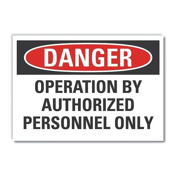 Machine & Operation Danger Reflective Label, 7 in Height, 10 in Width, Reflective Sheeting, English