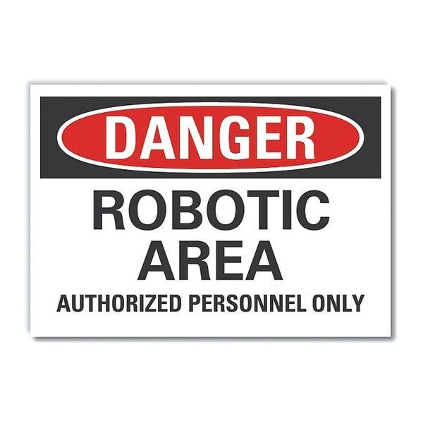 Danger Sign, 10 in H, 14 in W, Non-PVC Polymer, Horizontal Rectangle, English, LCU4-0568-ED_14x10