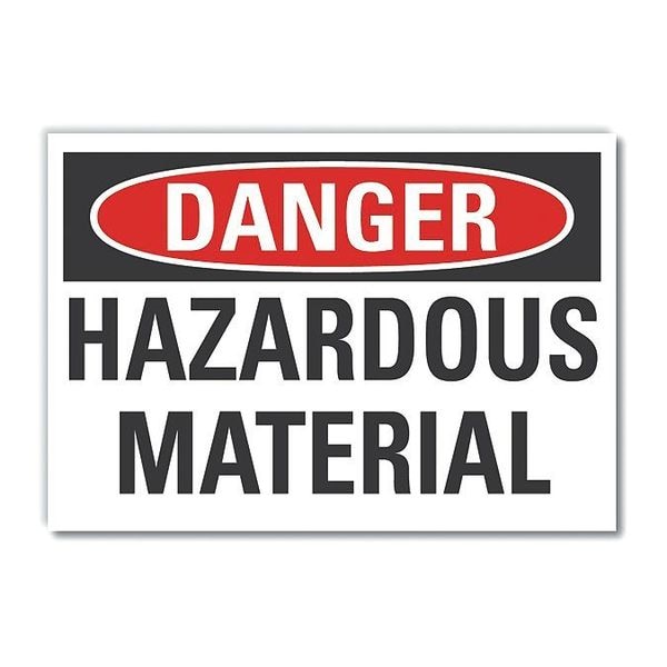 Hazardous Materials Danger Label, 7 in H, 10 in W, Polyester, Vertical Rectangle, LCU4-0402-ND_10X7