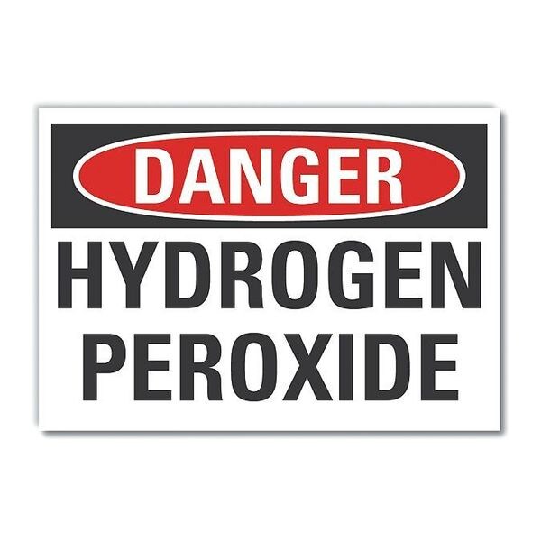 Hydrogen Peroxide Danger Label, 3 1/2 in Height, 5 in Width, Polyester, Horizontal Rectangle