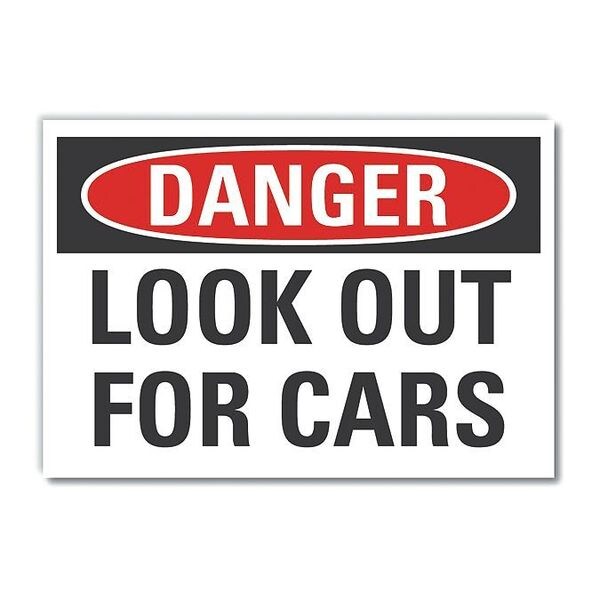 Traffic Safety Danger Reflective Label, 10 in H, 14 in W, Reflective Sheeting, LCU4-0396-RD_14X10