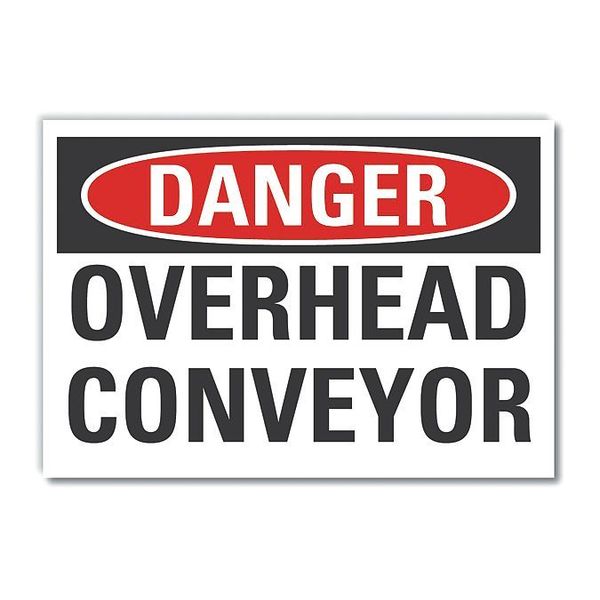 Conveyor Safety Danger Reflective Label, 7 in Height, 10 in Width, Reflective Sheeting, English