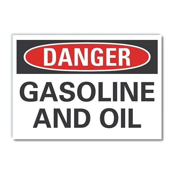 Gasoline Danger Reflective Label, 7 in H, 10 in W, Vertical Rectangle, LCU4-0387-RD_10X7