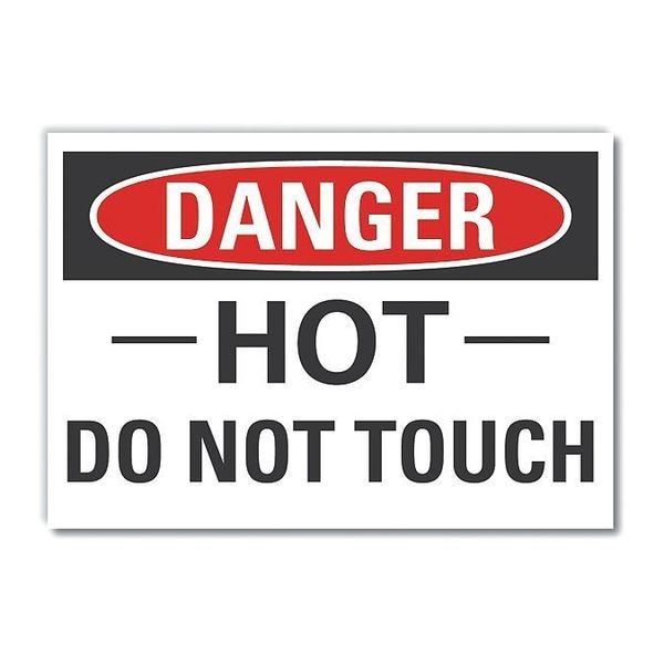 Danger Sign, 3 1/2 in Height, 5 in Width, Reflective Sheeting, Horizontal Rectangle, English