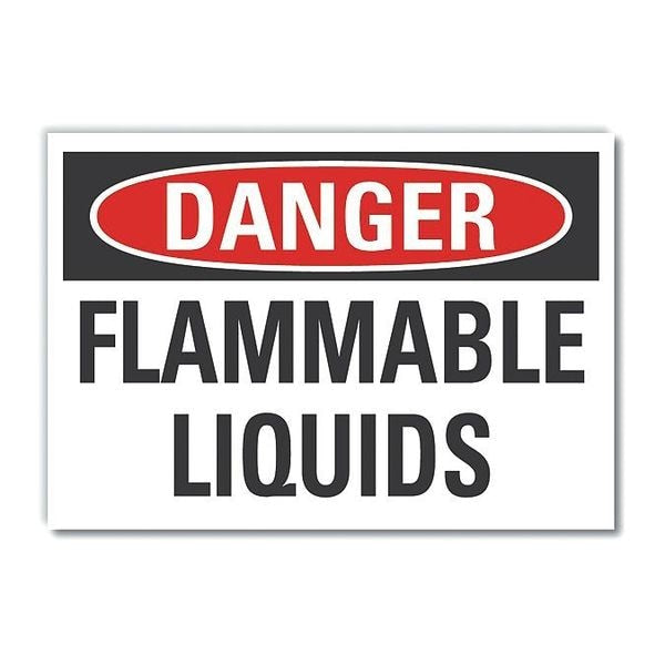 Danger Sign, 7 in H, 10 in W, Non-PVC Polymer, Vertical Rectangle, English, LCU4-0390-ED_10x7
