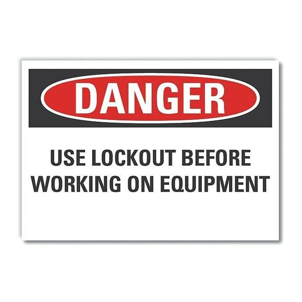 Danger Sign, 10 in Height, 14 in Width, Reflective Sheeting, Horizontal Rectangle, English