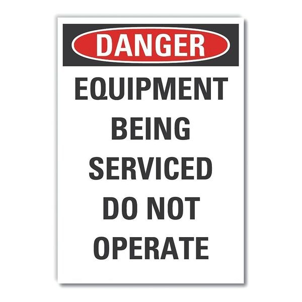 Danger Sign, 14 in Height, 10 in Width, Non-PVC Polymer, Vertical Rectangle, English
