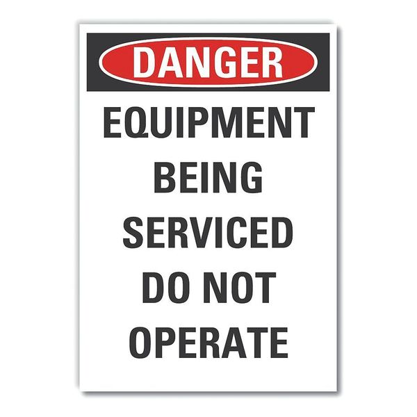 Danger Sign, 14 in Height, 10 in Width, Reflective Sheeting, Vertical Rectangle, English