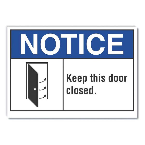 Keep This Door Closed Notice, Decal, 7