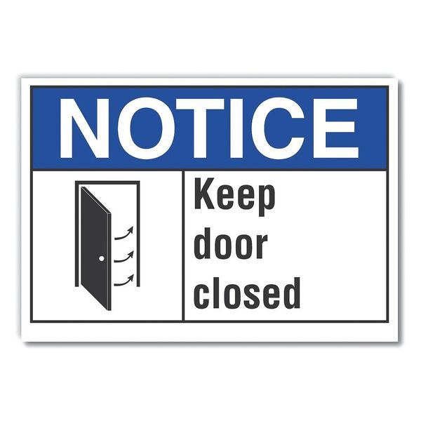 Keep Door, Notice, Decal, Reflective, 7
