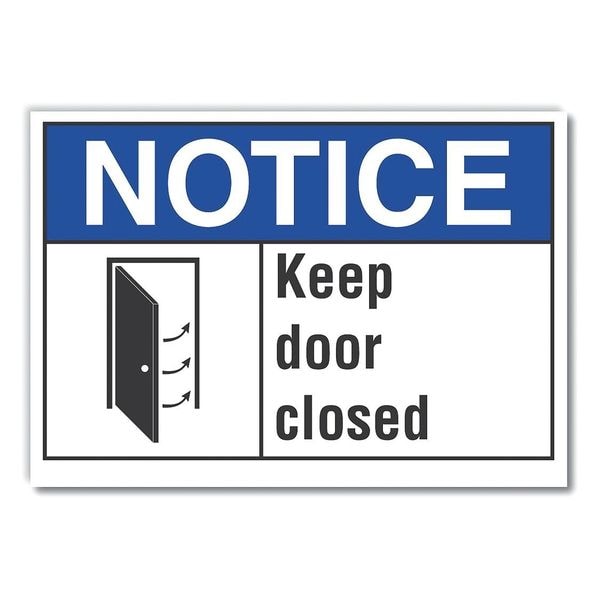 Keep Door Closed Notice, Decal, 14