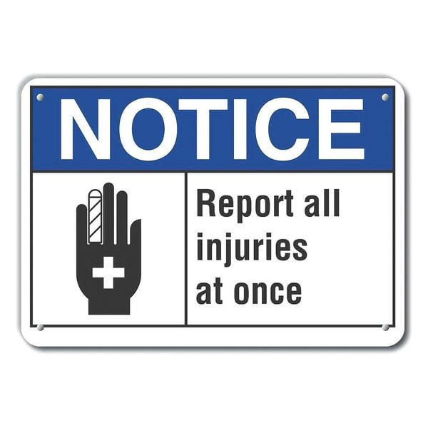 Aluminum Accident Reporting Notice Sign, 10 in H, 14 in W, Aluminum, LCU5-0014-NA_14X10