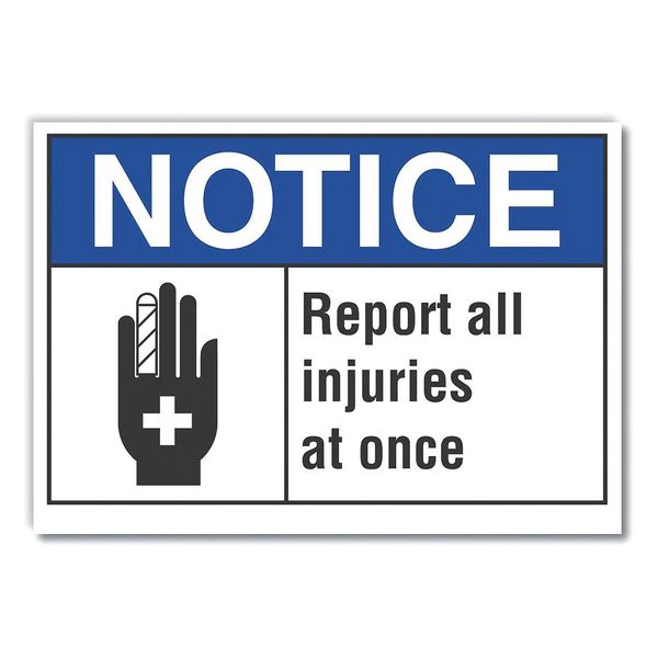 Accident Reporting Notice Label, 3 1/2 in H, 5 in W, Polyester, LCU5-0014-ND_5X3.5