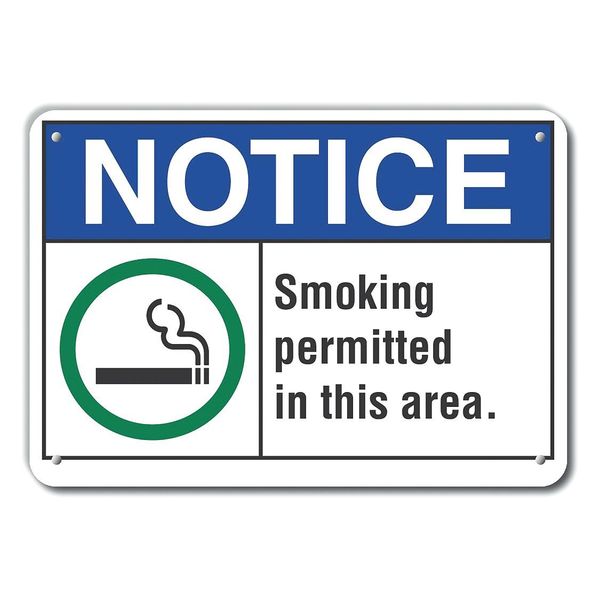 Plastic Smoking Area Notice Sign, 7