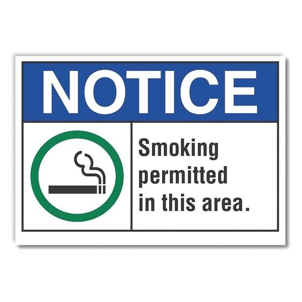 Smoking Area Notice Label, 10