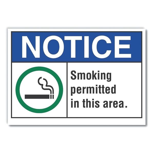 Smoking Area Notice Label, 10