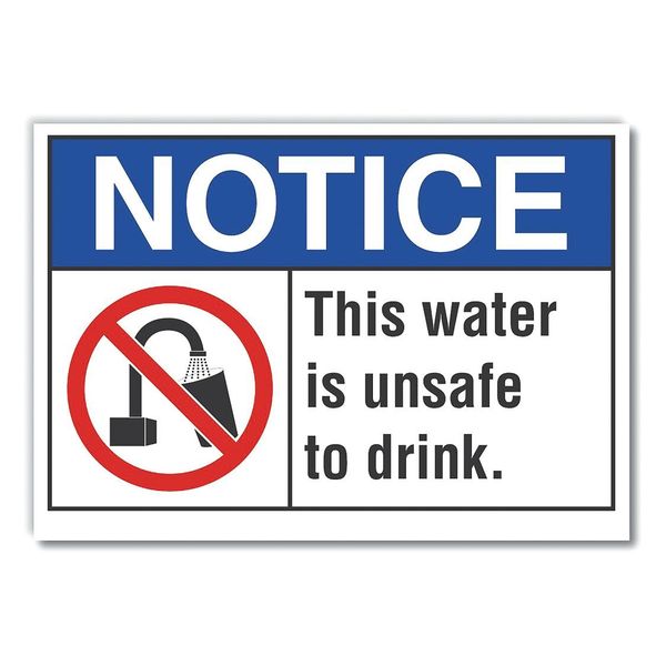 Unsafe Water Notice, Decal, 5
