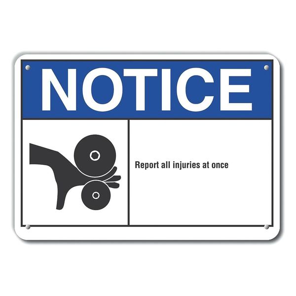 Reflective Accident Reporting Notice Sign, 7 in H, 10 in W, Vertical Rectangle, LCU5-0021-RA_10X7