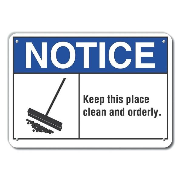 Aluminum  Cleaning Notice Sign, 7 in Height, 10 in Width, Aluminum, Vertical Rectangle, English