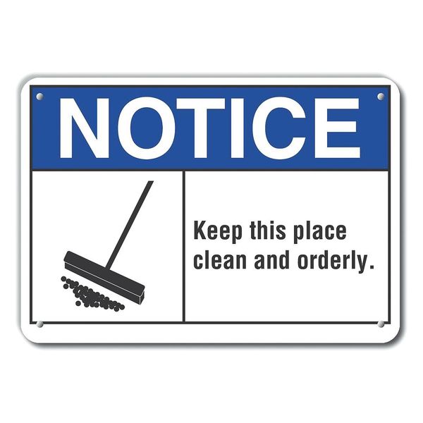 Aluminum Cleaning Notice Sign, 10 in H, 14 in W, Aluminum, English, LCU5-0022-NA_14X10