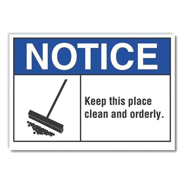 Cleaning Notice Reflective Label, 3 1/2 in H, 5 in W, English, LCU5-0022-RD_5X3.5