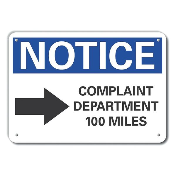 Complaint Notice, Plastic, 10
