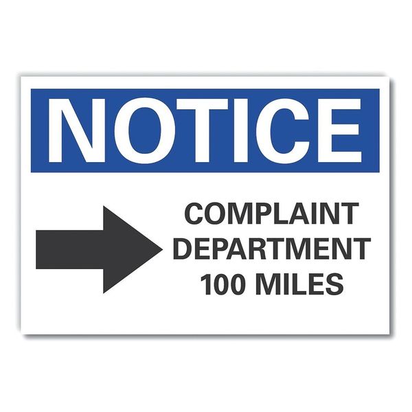 Complaint Notice, Reflctve, Decal, 7