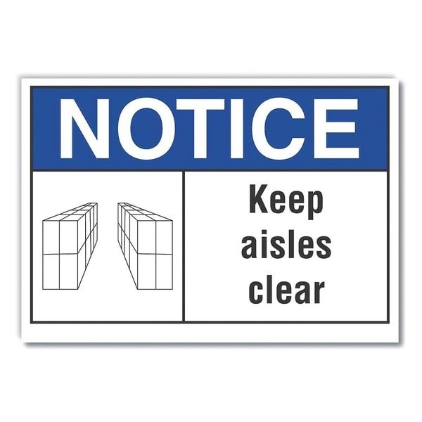 Keep Aisles Clear Notice, Decal, 7
