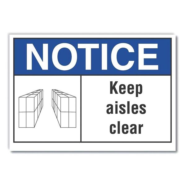 Keep Aisles Notice, Reflctv, Decal, 14
