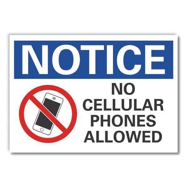 No Cellular Notice, Decal, Reflctv, 14