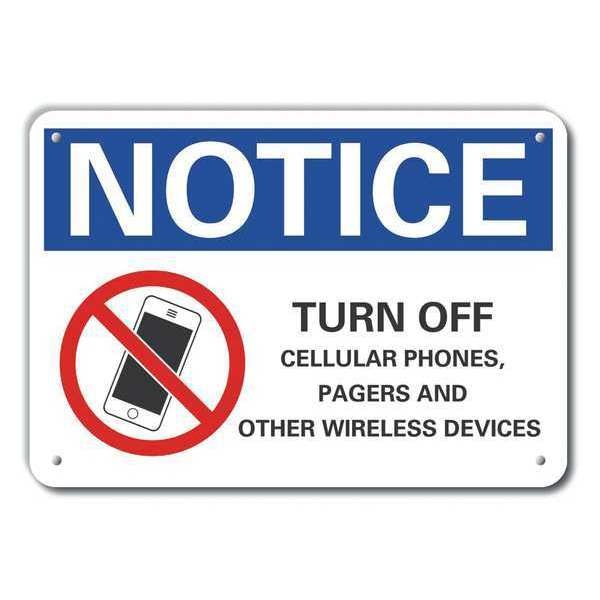 Turn off Cellular Notice, Plastic, 14