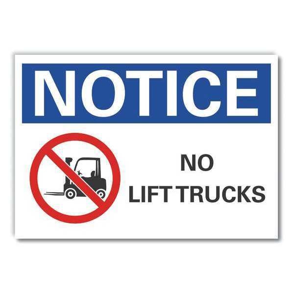 Notice Sign, 10 in H, 14 in W, Non-PVC Polymer, Horizontal Rectangle, English, LCU5-0049-ED_14x10