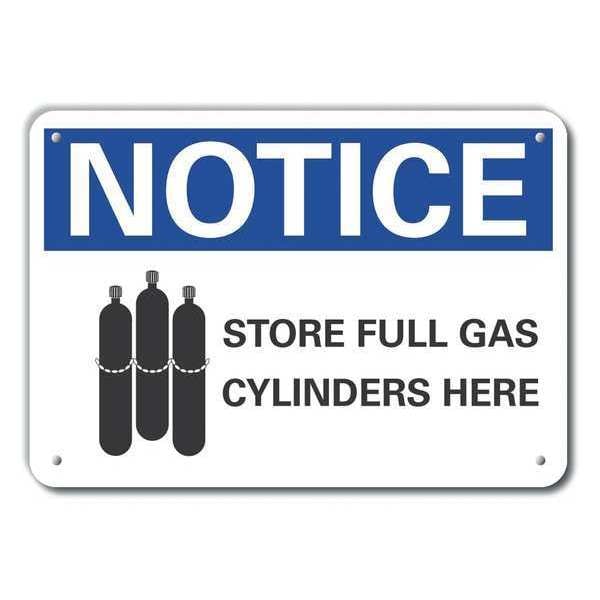 Plastic Cylinder Handling Notice Sign, 10 in H, 14 in W, Horizontal Rectangle, LCU5-0059-NP_14X10