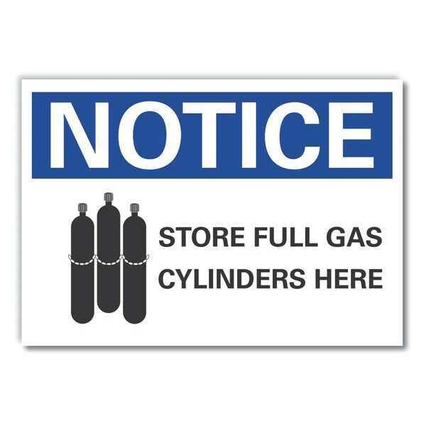 Cylinder Handling Notice Label, 10 in H, 14 in W, Polyester, Horizontal, English, LCU5-0059-ND_14X10