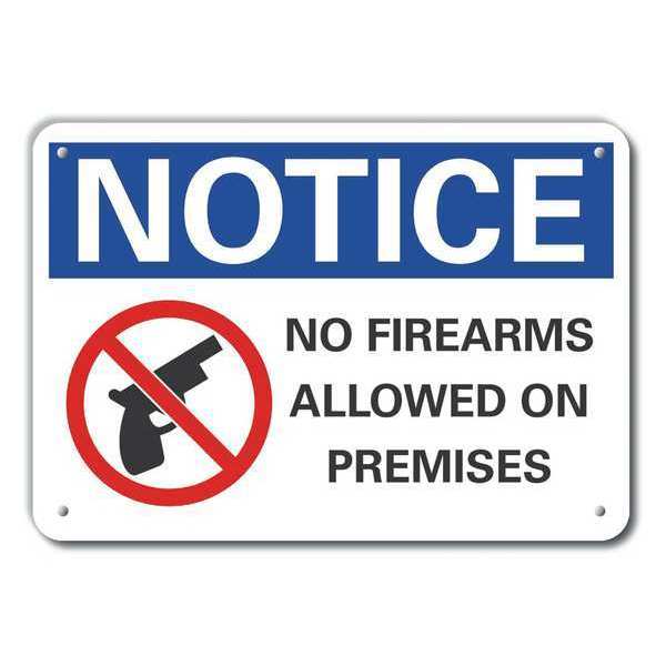 No Firearms Notice, Aluminum, 14