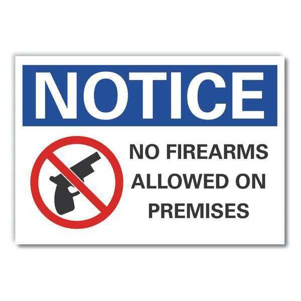 No Firearms Allowed Notice, Decal, 7
