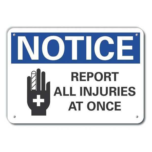Plastic Accident Reporting Notice Sign, 7 in H, 10 in W, Vertical Rectangle, LCU5-0057-NP_10X7