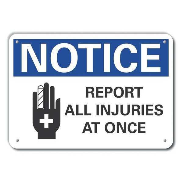 Plastic Accident Reporting Notice Sign, 10 in H, 14 in W, Plastic, LCU5-0057-NP_14X10