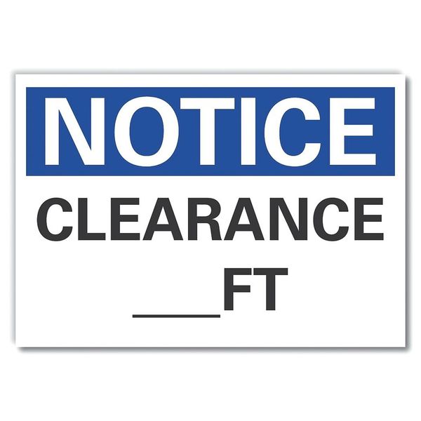 Clearance Notice Label, 7 in Height, 10 in Width, Polyester, Vertical Rectangle, English