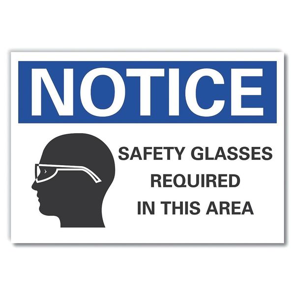 Safety Glasses Notice, Decal, 7