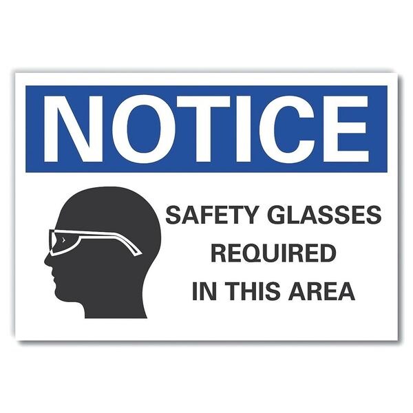 Safety Glasses Notice, Decal, 10